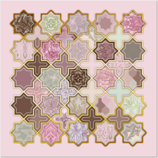 Neapolitan Geometric Tile Pattern Posters and Art