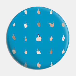 Middle Fingers With Colored Nails Pin