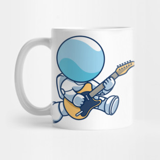 astronaut playing guitar Mug