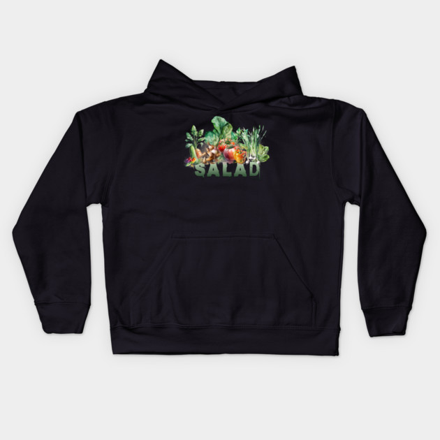 Watercolor Salad Kids Hoodie by HolidayBug