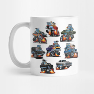 Car Madness! Muscle Cars and Hot Rods Cartoon Mug