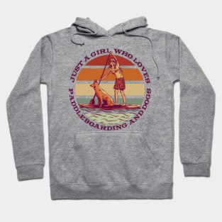 Girl Dog and Paddle Board Hoodie