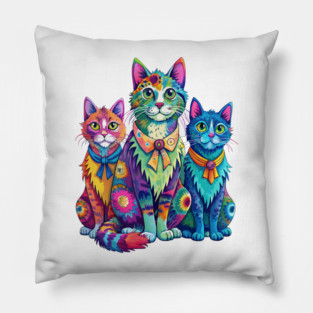 Tie-dye Cats Pillow
