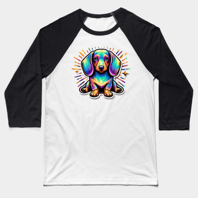 Pocket-Sized Perfection: Mini Dachshund Wiener Dog Art Baseball T-Shirt by IamActiveDog