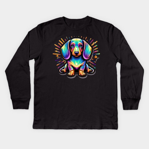 Pocket-Sized Perfection: Mini Dachshund Wiener Dog Art Kids Long Sleeve T-Shirt by IamActiveDog