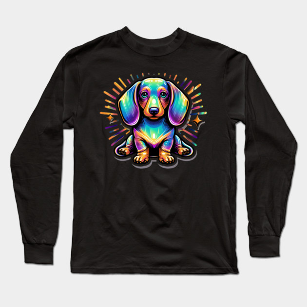 Pocket-Sized Perfection: Mini Dachshund Wiener Dog Art Long Sleeve T-Shirt by IamActiveDog