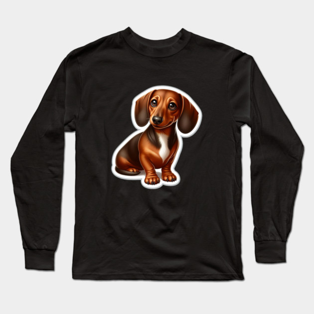 Dainty Dachshunds: Miniature Wiener Dog Art Creations Long Sleeve T-Shirt by IamActiveDog