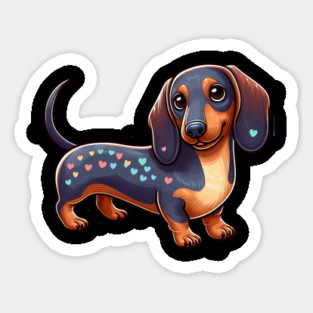 Tiny Treasures: Miniature Dachshund Wiener Dog Artwork Sticker