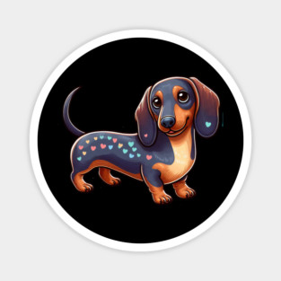 Tiny Treasures: Miniature Dachshund Wiener Dog Artwork Magnet