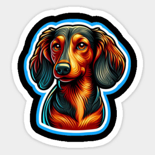 Tiny Tails: Miniature Dachshund Wiener Dog Artistry Sticker