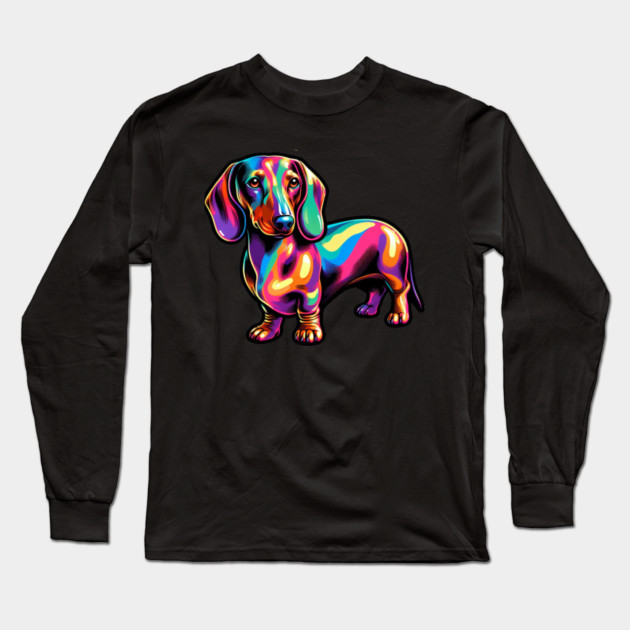 Diminutive Darlings: Miniature Dachshund Wiener Dog Art Depictions Long Sleeve T-Shirt by IamActiveDog