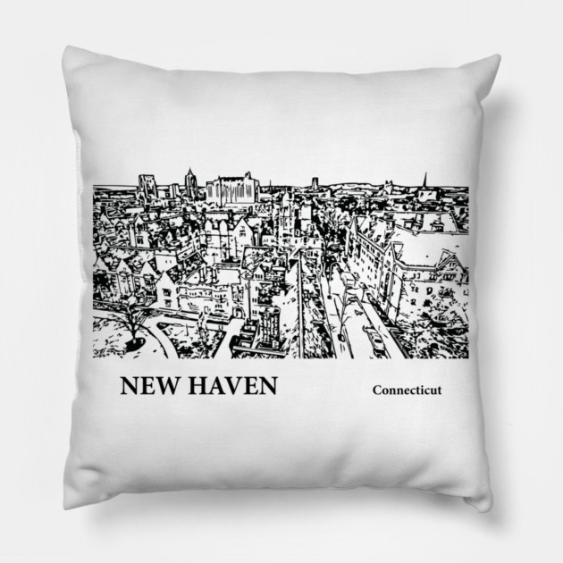 New Haven Connecticut Pillow by Lakeric