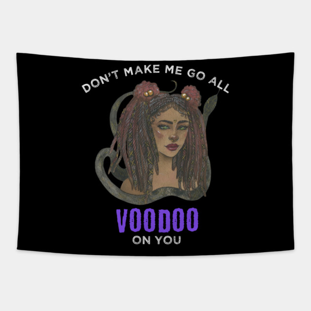 Don't Make Me Go Voodoo On You Mardi Gras Tapestry by QuirkyQuest Creations