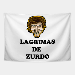 "Lagrimas de Zurdos" Javier Milei Smiling Tapestry
