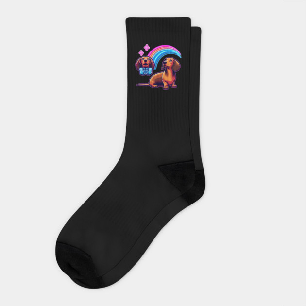 Royal Miniature Dachshund Puppy Illustration Set Socks by IamActiveDog