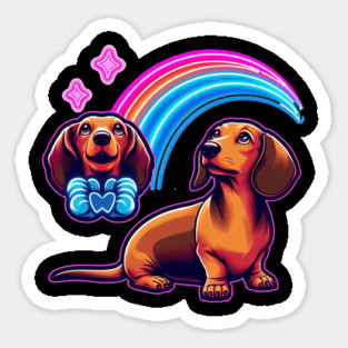 Royal Miniature Dachshund Puppy Illustration Set Sticker