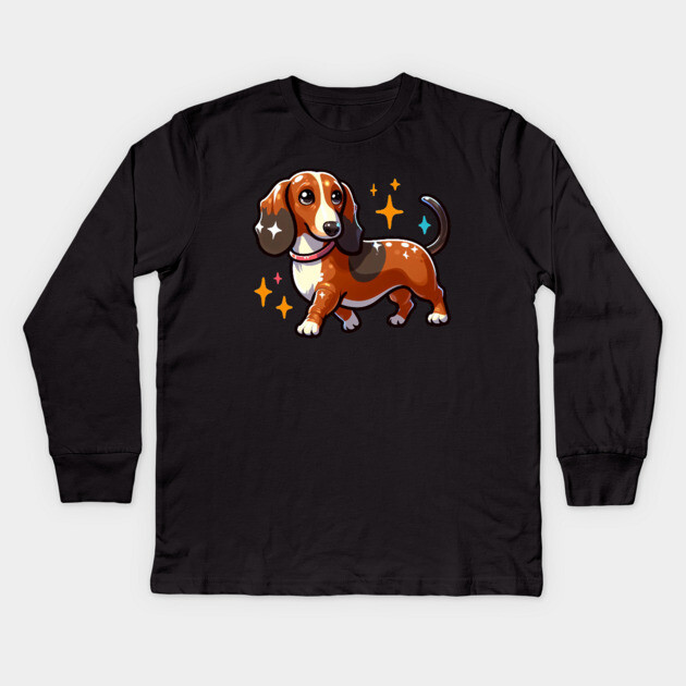 Miniature Dachshund Puppy Realm Kids Long Sleeve T-Shirt by IamActiveDog