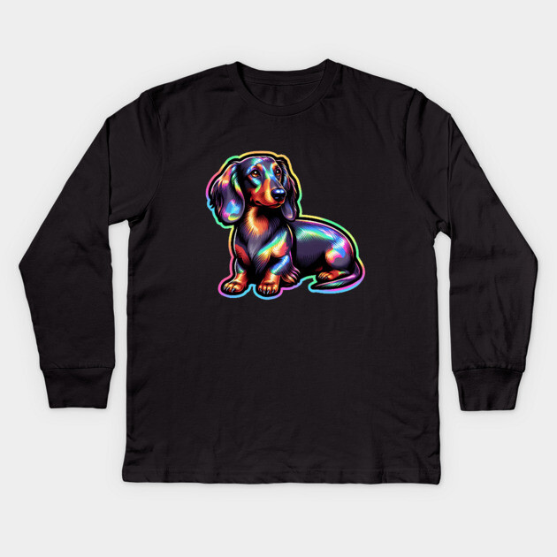 Miniature Dachshund Puppy Paradise Paradise-themed Prints Kids Long Sleeve T-Shirt by IamActiveDog