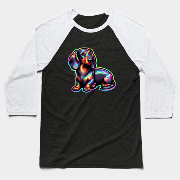 Miniature Dachshund Puppy Paradise Paradise-themed Prints Baseball T-Shirt by IamActiveDog