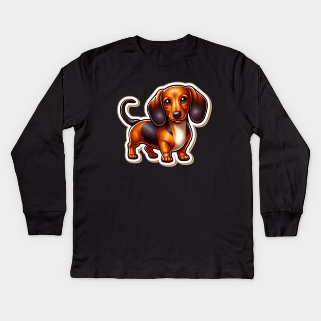 Miniature Dachshund Puppy Mirage Miraculous Art Kids Long Sleeve T-Shirt by IamActiveDog