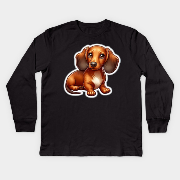 Royal Miniature Dachshund Puppy Love Designs Limited Edition Kids Long Sleeve T-Shirt by IamActiveDog