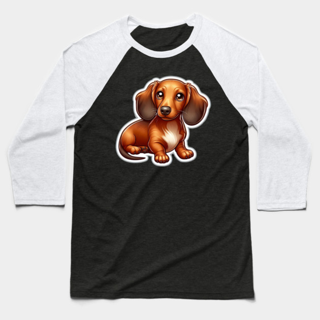 Royal Miniature Dachshund Puppy Love Designs Limited Edition Baseball T-Shirt by IamActiveDog
