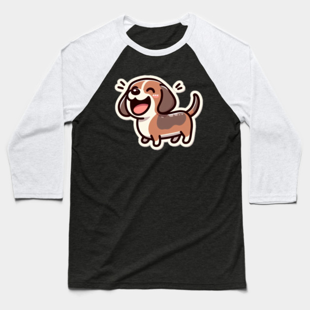 Royal Miniature Dachshund Puppy Joyful Designs Baseball T-Shirt by IamActiveDog