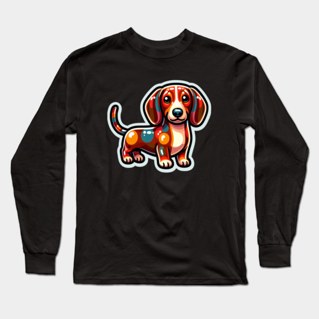 Royal Miniature Dachshund Puppy Inspired Art Long Sleeve T-Shirt by IamActiveDog