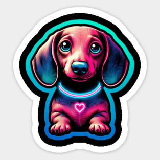 miniature Dachshund Wiener dog artistry Sticker