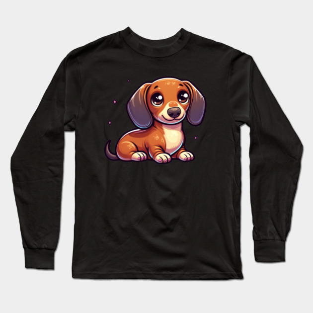 Royal Miniature Dachshund Puppy Tranquility Long Sleeve T-Shirt by IamActiveDog