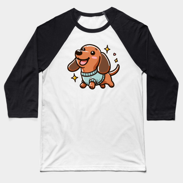 Royal Miniature Dachshund Puppy Wonder Baseball T-Shirt by IamActiveDog