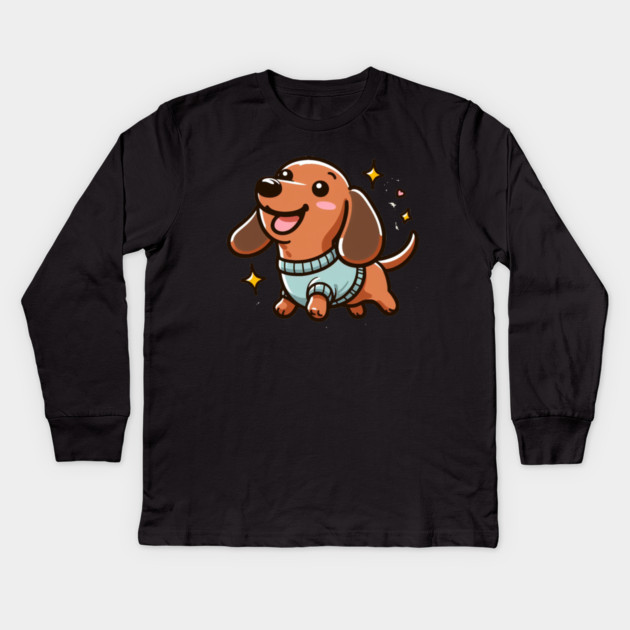 Royal Miniature Dachshund Puppy Wonder Kids Long Sleeve T-Shirt by IamActiveDog