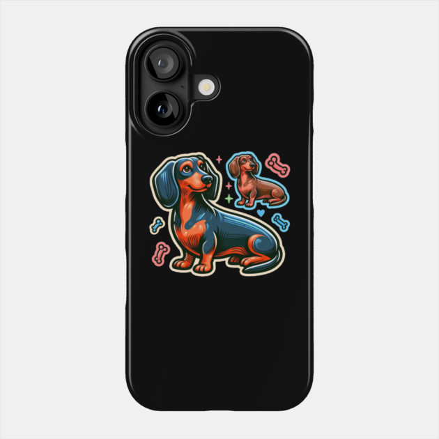Whimsical Royal Miniature Dachshund Puppy Creations Phone Case by IamActiveDog
