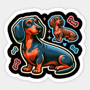 Whimsical Royal Miniature Dachshund Puppy Creations Sticker