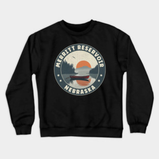 Merritt Reservoir Nebraska Sunset Crewneck Sweatshirt