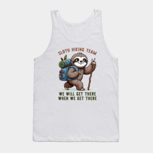 Sloth Hiking Team Funny Hiking Tank Top