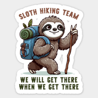 Sloth Hiking Team Funny Hiking Sticker
