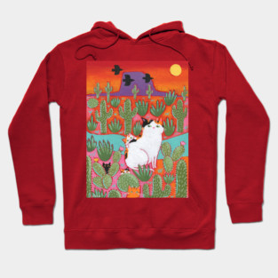 Desert Mom and Kittens Hoodie