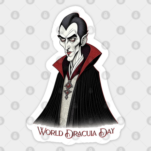 World Dracula Day, vampire Sticker by HolidayBug