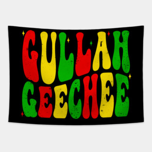 Retro Gullah Geechee Cultural Pride Colors Tapestry