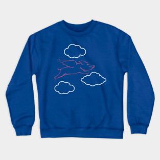 Flying Pig and Clouds Crewneck Sweatshirt