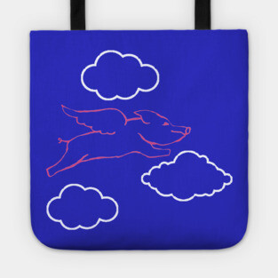 Flying Pig and Clouds Tote