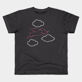 Flying Pig and Clouds Kids T-Shirt