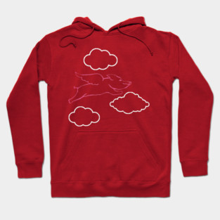 Flying Pig and Clouds Hoodie