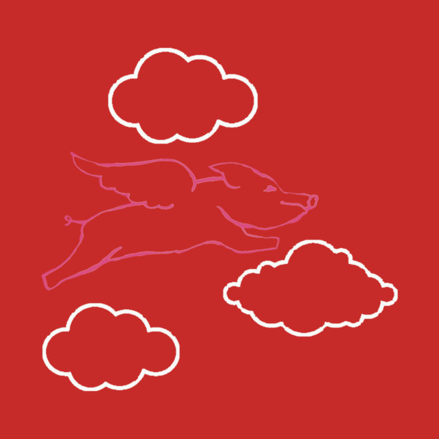 Flying Pig and Clouds by DonWillisJrArt