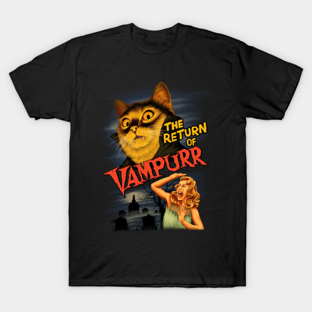 The Return of Vampurr The Halloween Cat T-Shirt by khairulanam87
