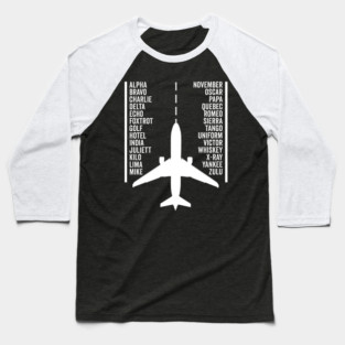 Phonetic Alphabet Pilot Funny Aviation Lover Baseball T-Shirt