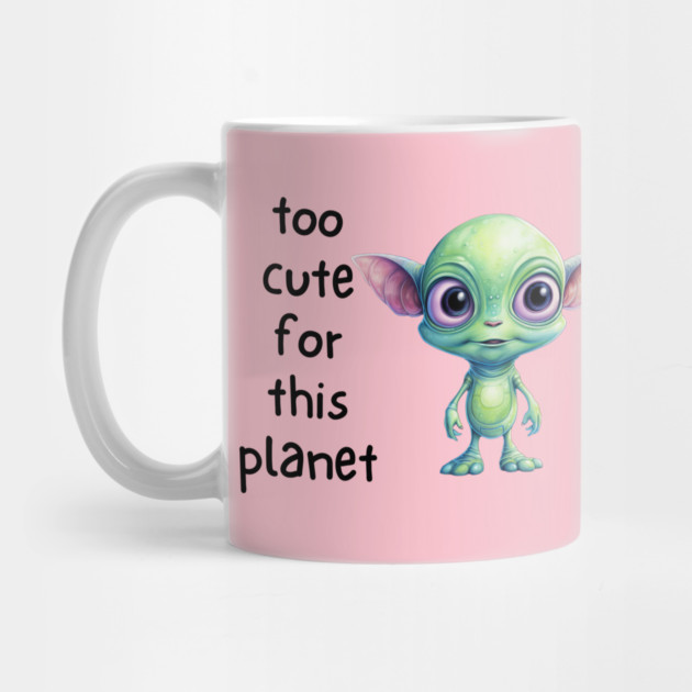 Kawaii Alien Art Too Cute for This Planet by QuirkyQuest Creations