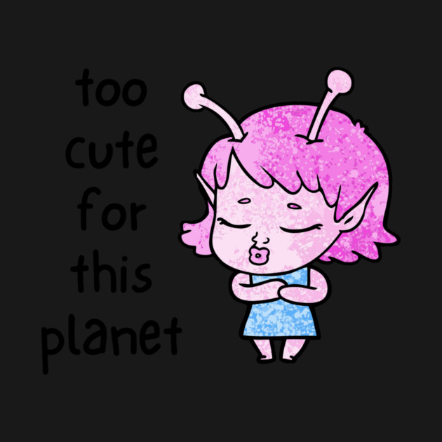 Kawaii Alien Art Too Cute for This Planet by QuirkyQuest Creations
