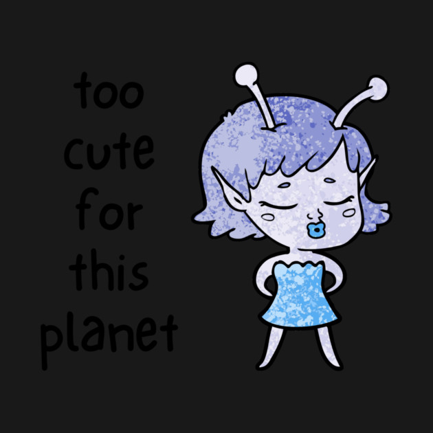 Kawaii Alien Art Too Cute for This Planet by QuirkyQuest Creations